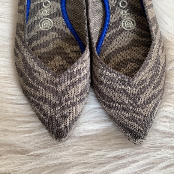 ROTHY'S Zebra Grey Flat Point Shoes | US 7.5 - Picture 5 of 13
